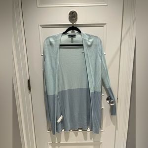 Ann Taylor color block open long cardigan